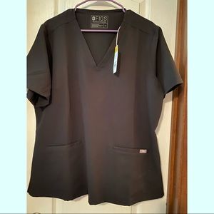 Figs Black Scrub Top XXL